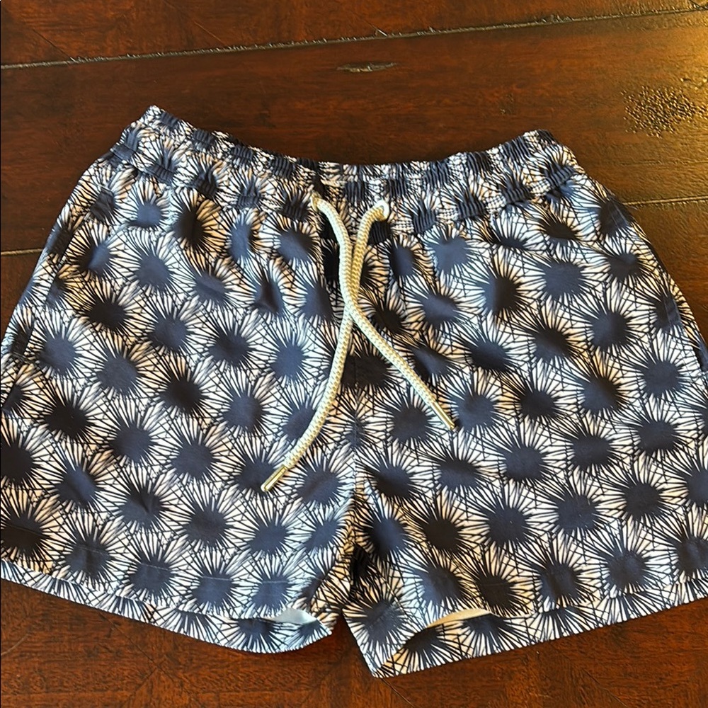 Boys size 7-8 Love Brand & Co Navy and White Sea Urchin Swim Shorts
